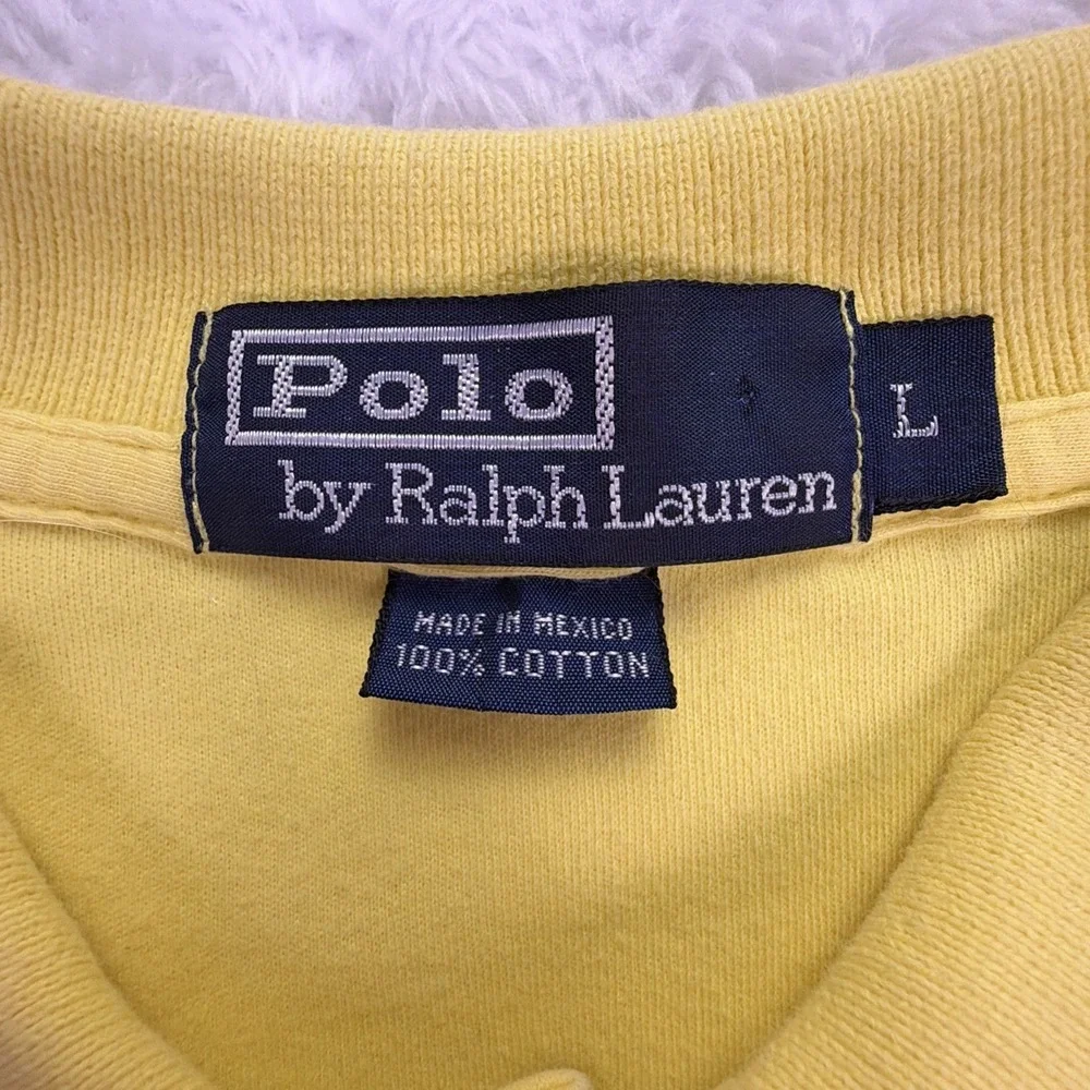 Vintage Polo Ralph Lauren Shirt Men's Large Yellow 100% Cotton Y2X MX